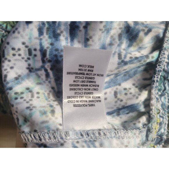 Kim Rogers Womens Capri Pants Size 18 Blue & Green Tropical Print Elastic Waist - Picture 4 of 5